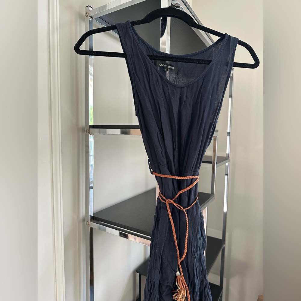 Navy asymmetrical dress